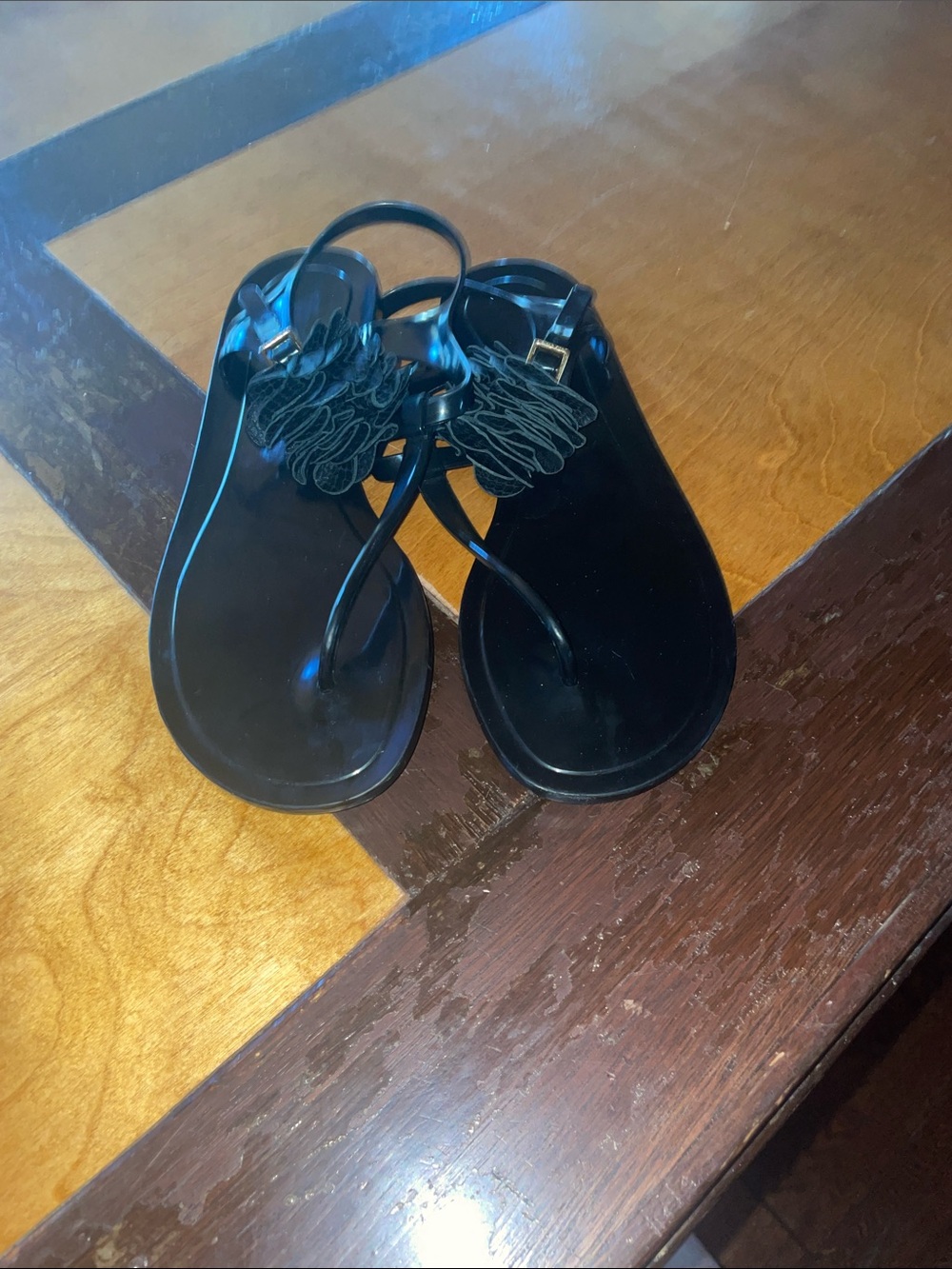 JUICY COUTURE Black “Jelly”Women's Slingback Sandals, Size 9